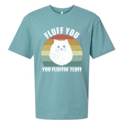 Vintage Retro Fluff You You Fluffin' Fluff Funny Cat Kitten Meaningful Gift Sueded Cloud Jersey T-Shirt