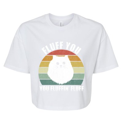 Vintage Retro Fluff You You Fluffin' Fluff Funny Cat Kitten Meaningful Gift Bella+Canvas Jersey Crop Tee