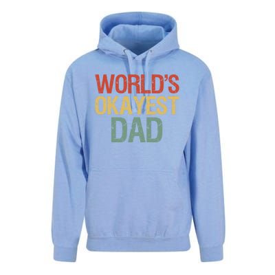 Vintage Retro Funny Father Worlds Okayest Dad Gift Unisex Surf Hoodie