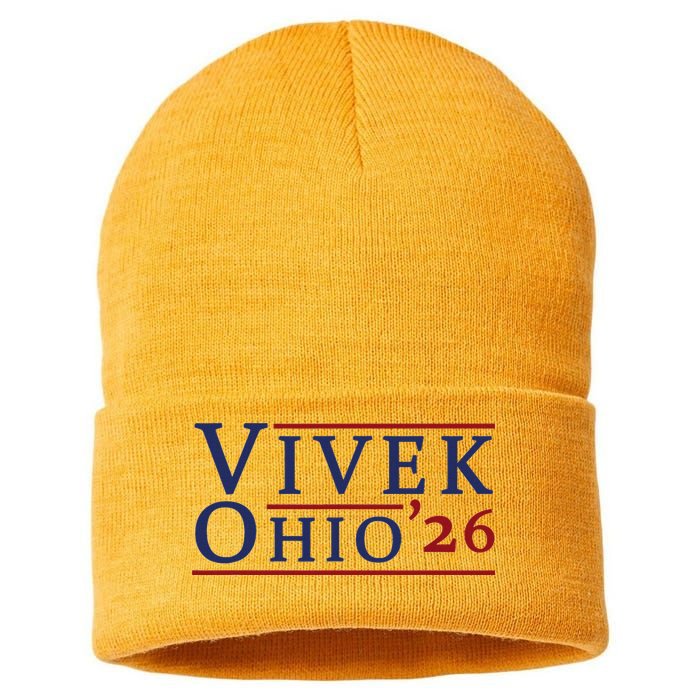 Vivek Ramaswamy For Governor Of Ohio 2026 Vivek 2026 Sustainable Knit Beanie
