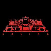 Vintage Red Formula Racing Lovers Silhouette Race Car Fan Backpack
