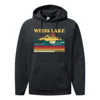 Vintage Retro Family Vacation Alabama Weiss Lake Performance Fleece Hoodie