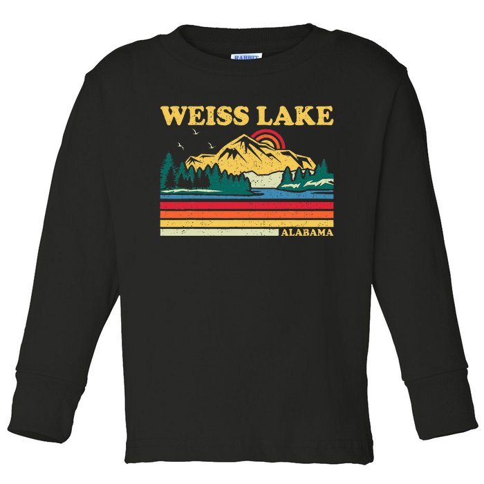 Vintage Retro Family Vacation Alabama Weiss Lake Toddler Long Sleeve Shirt