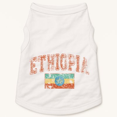 Vintage Retro Faded Ethiopia Flag Ethiopian Pride Doggie Tank