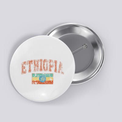 Vintage Retro Faded Ethiopia Flag Ethiopian Pride Button