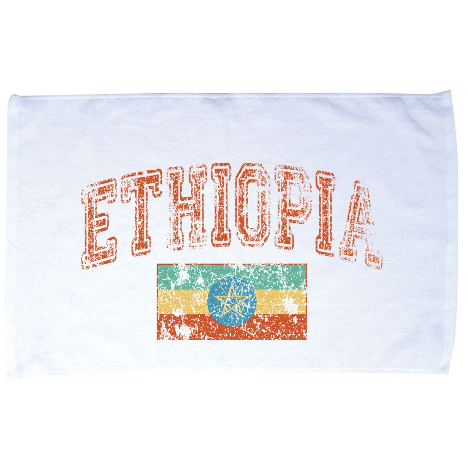 Vintage Retro Faded Ethiopia Flag Ethiopian Pride Microfiber Hand Towel