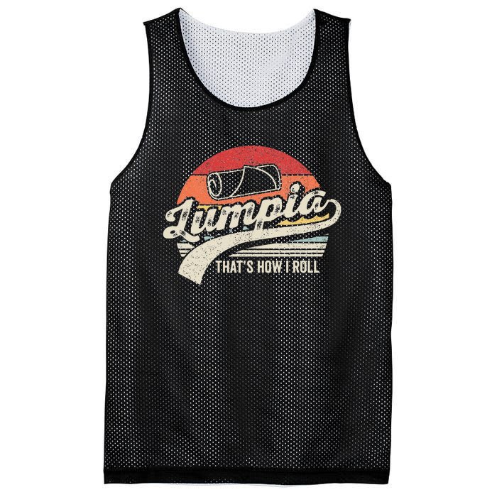 Vintage Retro Filipino Pride Lumpia This Is How I Roll Food Mesh Reversible Basketball Jersey Tank