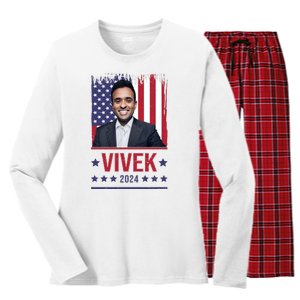 Vivek Ramawamy For President 2024 Election Women's Long Sleeve Flannel Pajama Set 