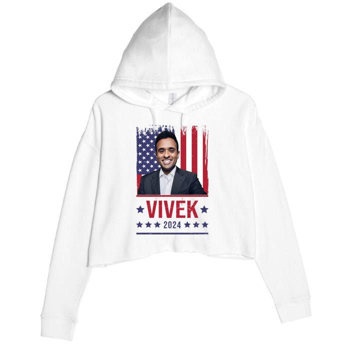 Vivek Ramawamy For President 2024 Election Crop Fleece Hoodie