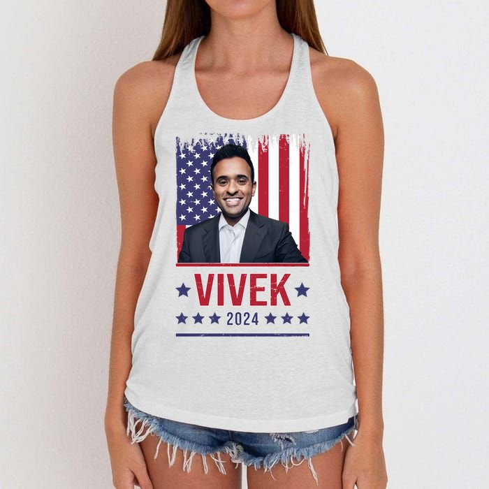 Vivek Ramawamy For President 2024 Election Women's Knotted Racerback Tank