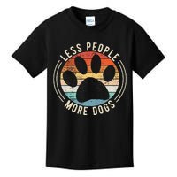 Vintage Retro Funny Sayings Dog Lover Less People More Dogs Kids T-Shirt