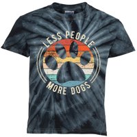 Vintage Retro Funny Sayings Dog Lover Less People More Dogs Kids Tie-Dye T-Shirt