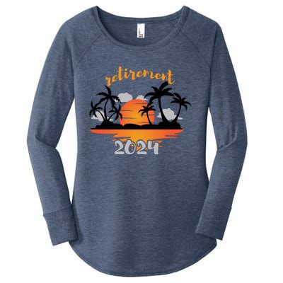 Vintage Retired Funny Retirement 2024 Not My Problem Anymore Women's Perfect Tri Tunic Long Sleeve Shirt