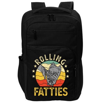 Vintage Rolling Fatties Cat Retro Kitty Kitten Meow Lover Impact Tech Backpack