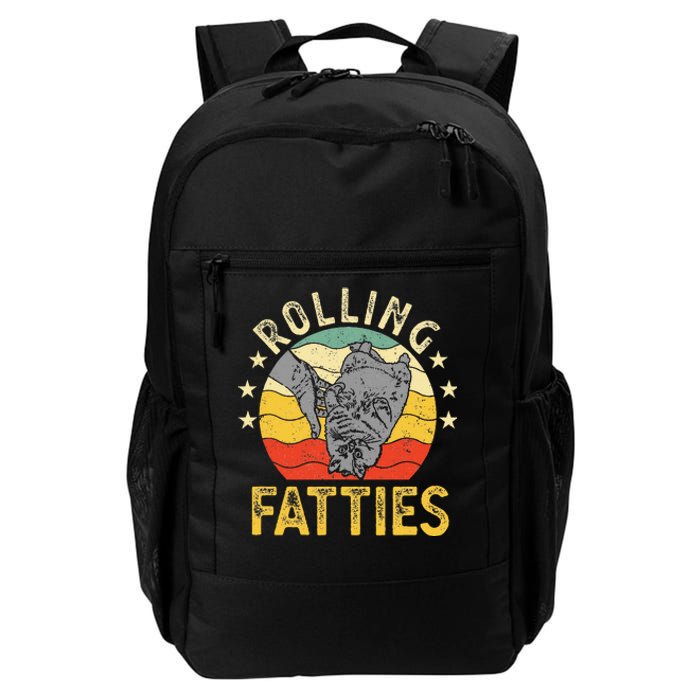 Vintage Rolling Fatties Cat Retro Kitty Kitten Meow Lover Daily Commute Backpack