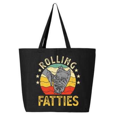 Vintage Rolling Fatties Cat Retro Kitty Kitten Meow Lover 25L Jumbo Tote