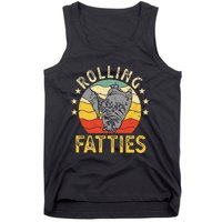 Vintage Rolling Fatties Cat Retro Kitty Kitten Meow Lover Tank Top