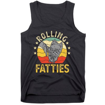 Vintage Rolling Fatties Cat Retro Kitty Kitten Meow Lover Tank Top