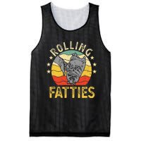 Vintage Rolling Fatties Cat Retro Kitty Kitten Meow Lover Mesh Reversible Basketball Jersey Tank