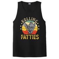 Vintage Rolling Fatties Cat Retro Kitty Kitten Meow Lover PosiCharge Competitor Tank