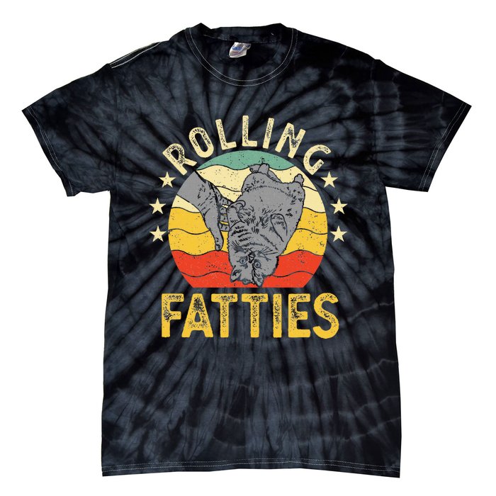 Vintage Rolling Fatties Cat Retro Kitty Kitten Meow Lover Tie-Dye T-Shirt