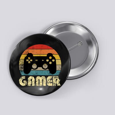 Vintage Retro Gamer Video Game Player Button