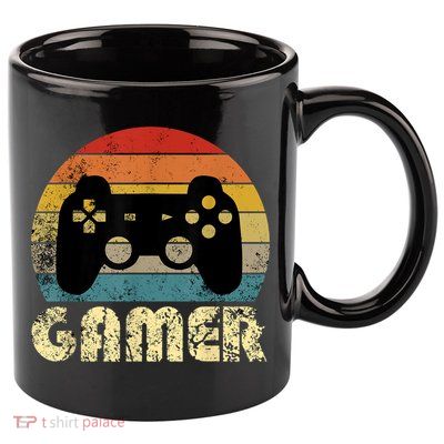 Vintage Retro Gamer Video Game Player 11oz C Handle Ceramic Mug