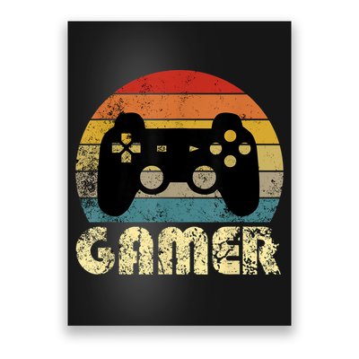 Vintage Retro Gamer Video Game Player Poster