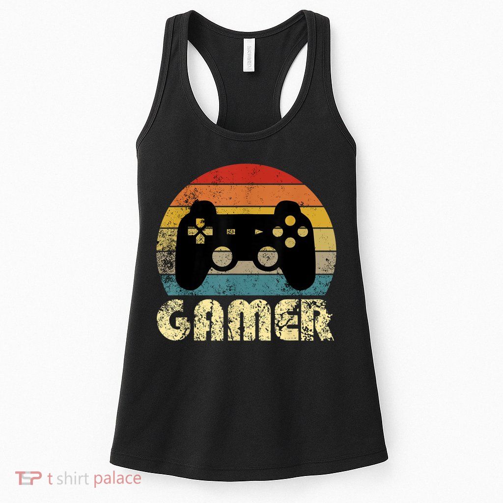Vintage Retro Gamer Video Game Player Womens Tank Top