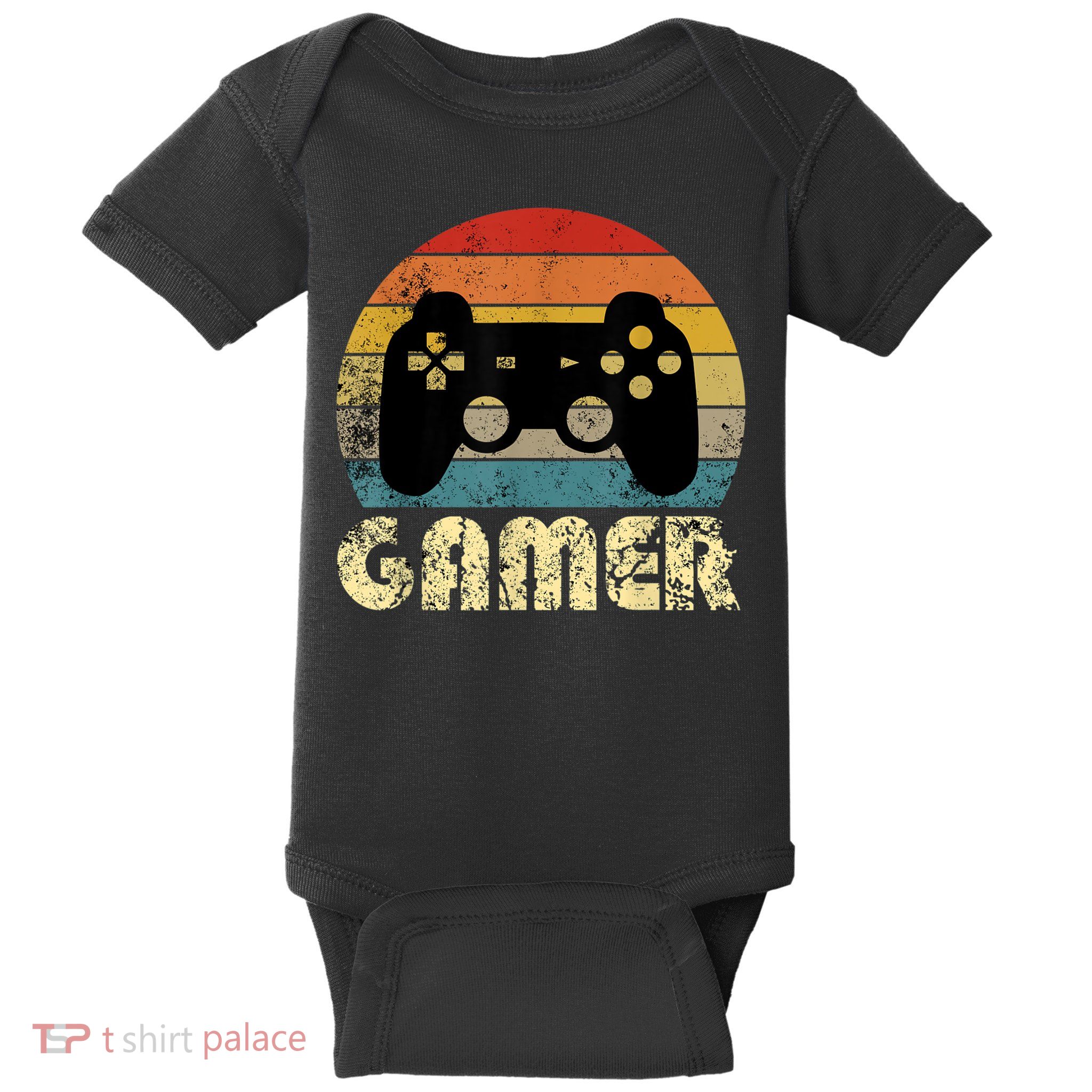 Vintage Retro Gamer Video Game Player Baby Bodysuit