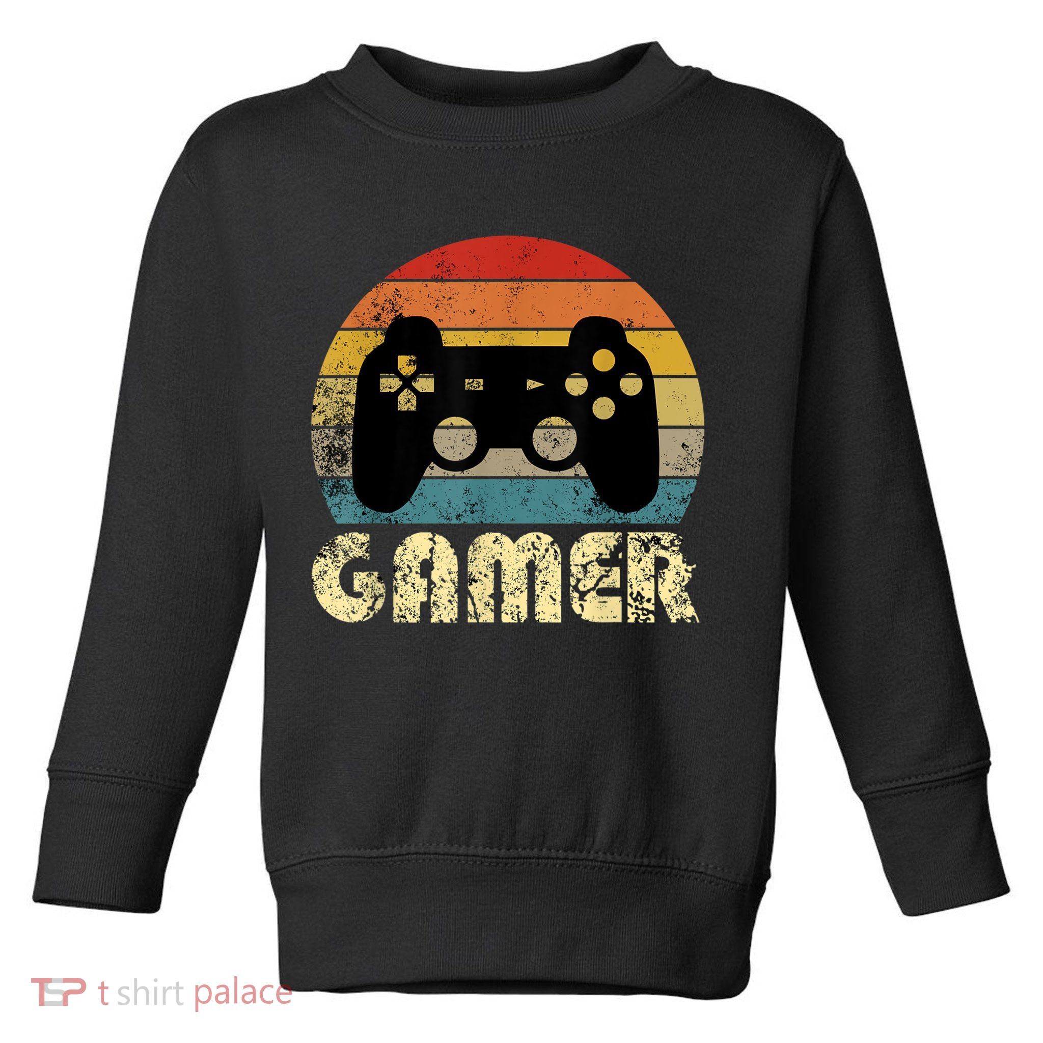Vintage Retro Gamer Video Game Player Toddler Sweatshirt