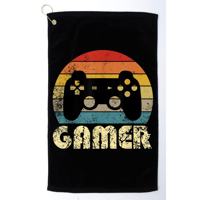 Vintage Retro Gamer Video Game Player Golf Towel