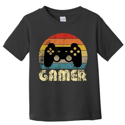 Vintage Retro Gamer Video Game Player Toddler T-Shirt