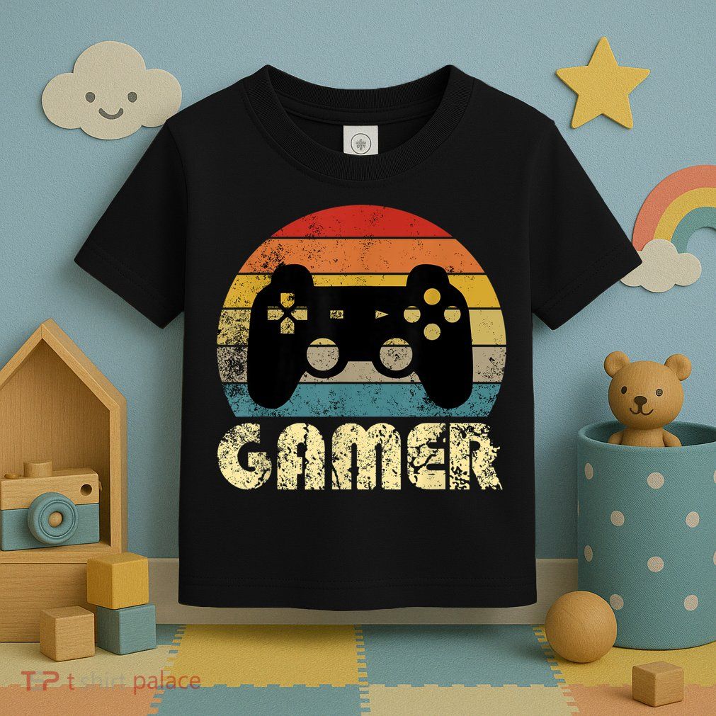 Vintage Retro Gamer Video Game Player Toddler T-Shirt