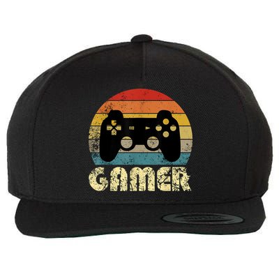 Vintage Retro Gamer Video Game Player Wool Snapback Cap