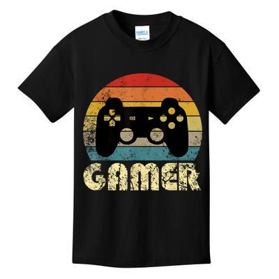 Vintage Retro Gamer Video Game Player Kids T-Shirt