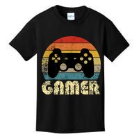 Vintage Retro Gamer Video Game Player Kids T-Shirt