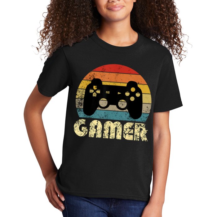 Vintage Retro Gamer Video Game Player Kids T-Shirt