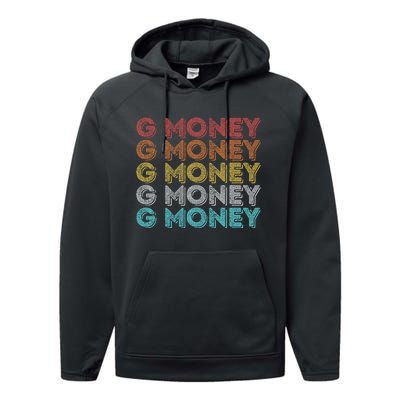 Vintage Retro G Money Performance Fleece Hoodie