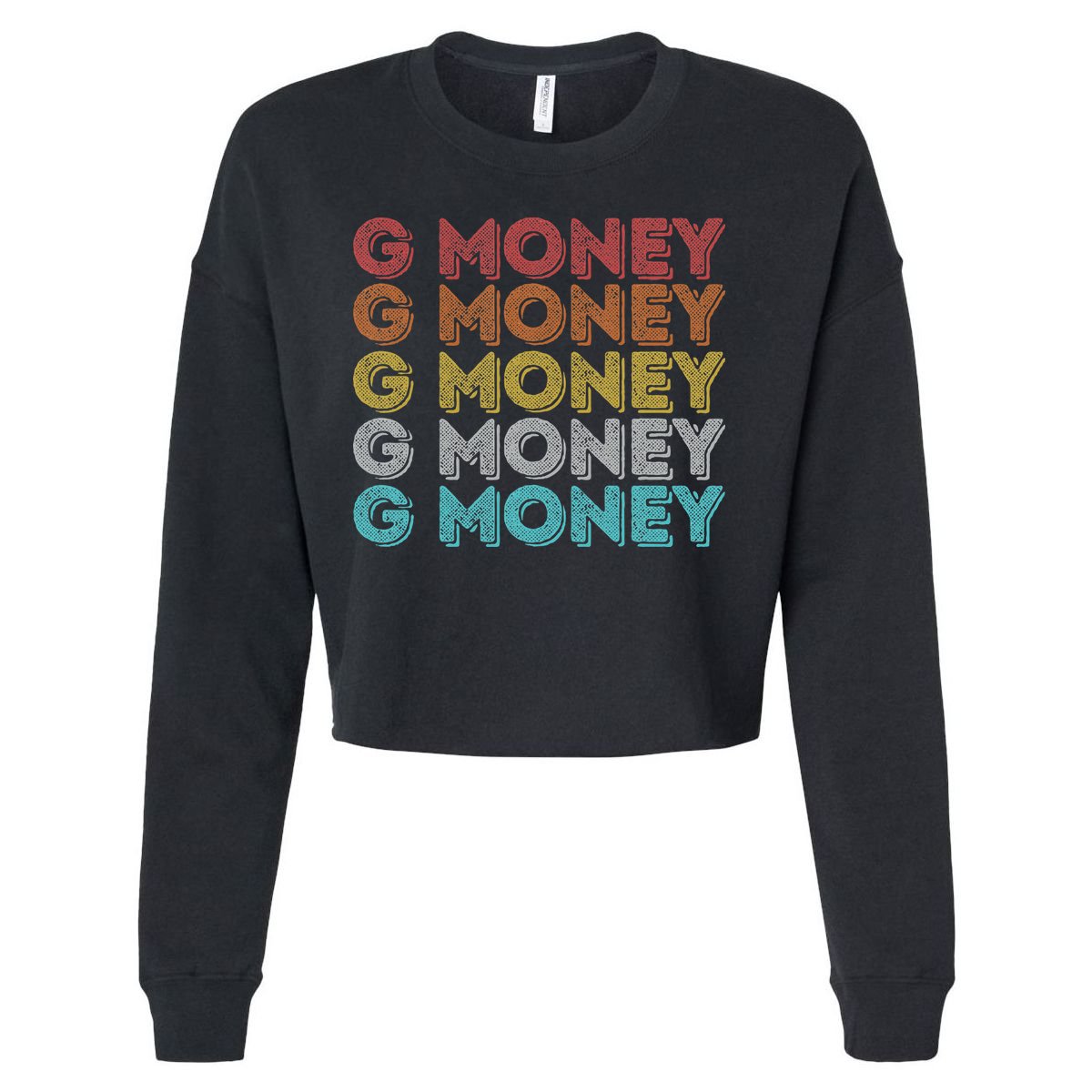 Vintage Retro G Money Cropped Pullover Crew