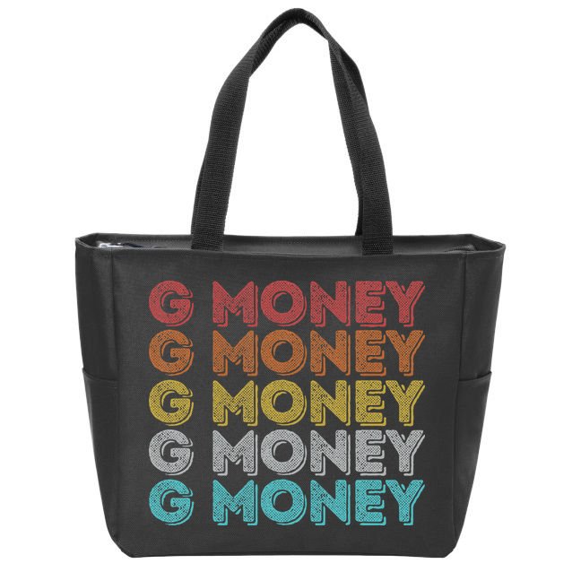 Vintage Retro G Money Zip Tote Bag