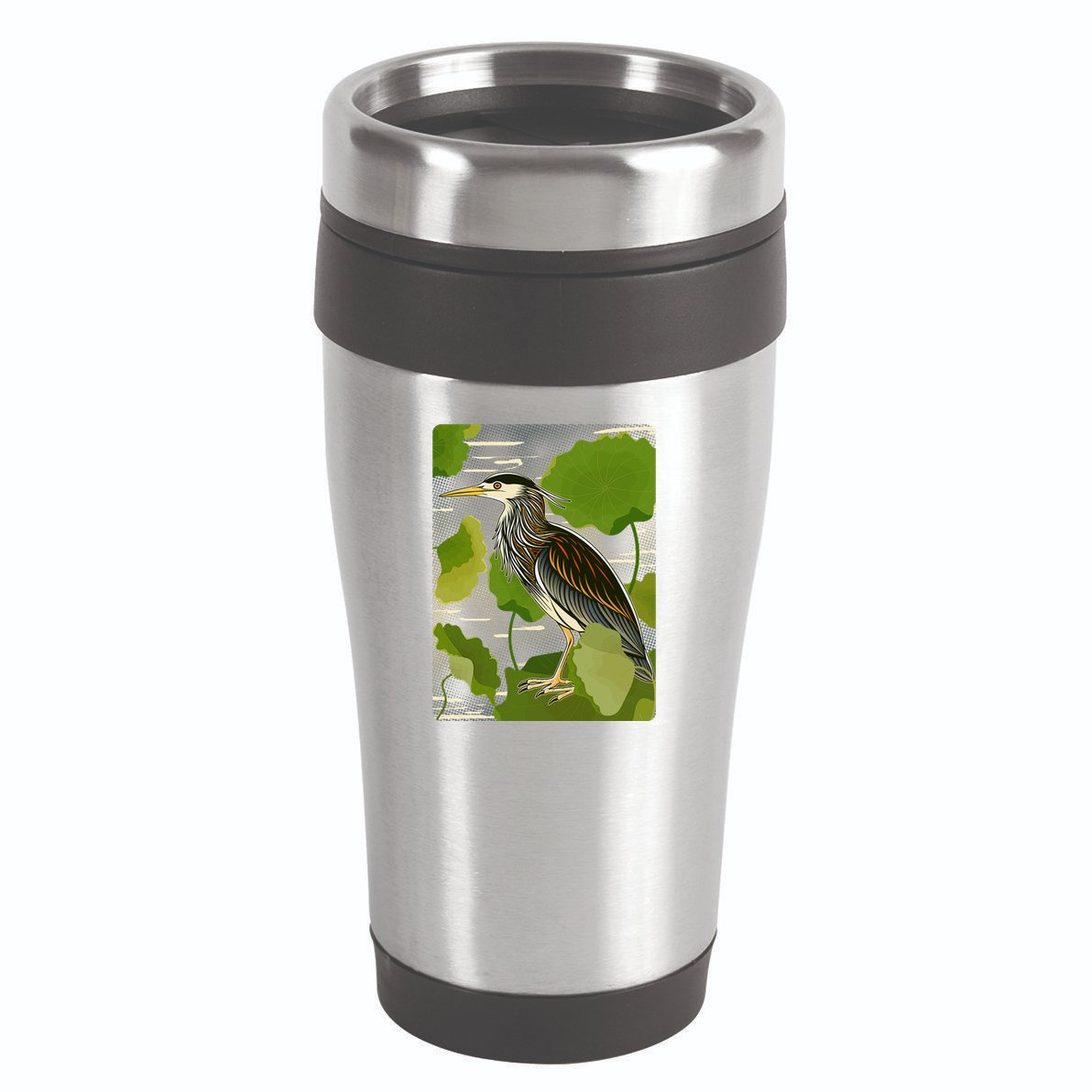 Vintage Retro Green Heron Bird 16oz Travel Tumbler