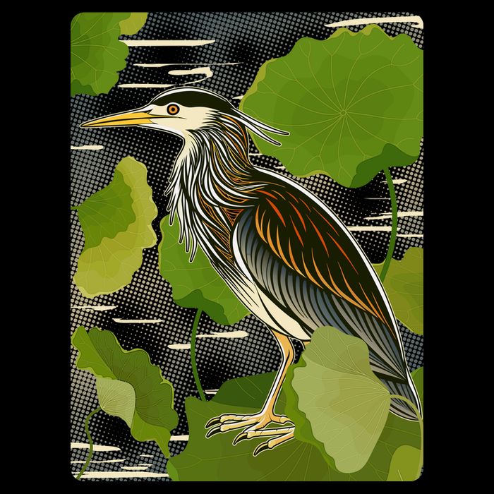 Vintage Retro Green Heron Bird Baby Bodysuit