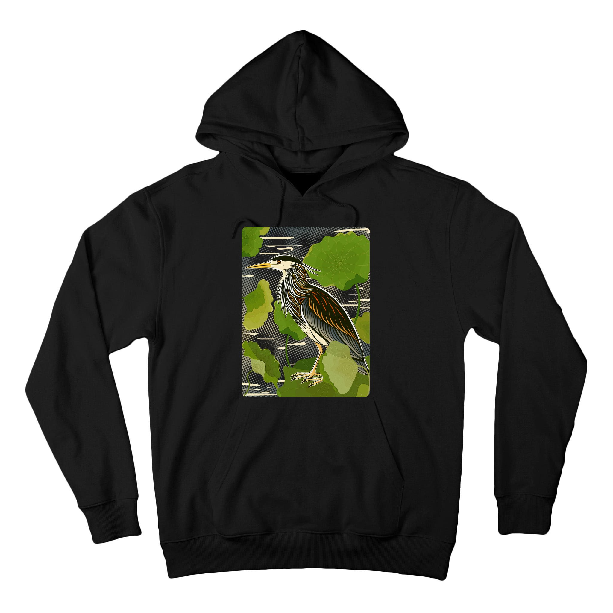 Vintage Retro Green Heron Bird Tall Hoodie