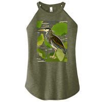 Vintage Retro Green Heron Bird Women's Perfect Tri Rocker Tank