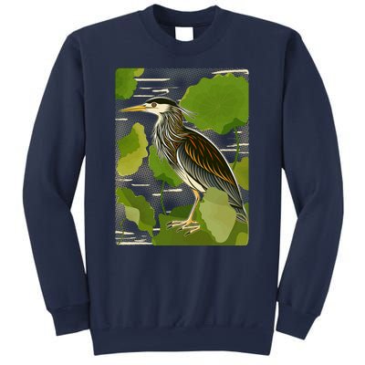 Vintage Retro Green Heron Bird Sweatshirt