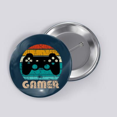 Vintage Retro Gamer Video Games Player Gaming Boys Teens Button