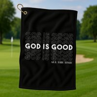 Vintage Retro God Is Good All The Time Christian Golf Towel