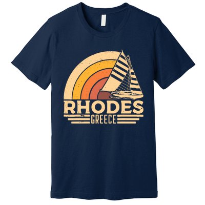 Vintage Rhodes Greece Sailing Premium T-Shirt