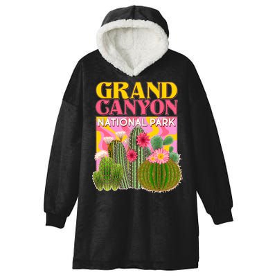 Vintage Retro Grand Canyon Travel Poster Hooded Wearable Blanket